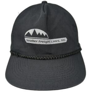 Cobra Caps 5 Panel Black One Size Sosebee Freight Lines Rope Snapback Hat Logo
